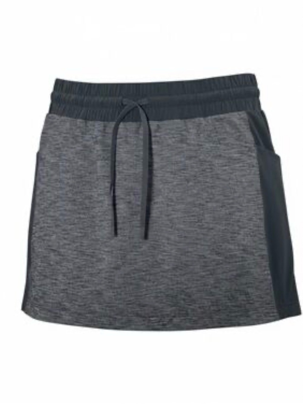 Athleta Heathered Gray and Charcoal Black Excursion Hybrid Active Skort Sz S